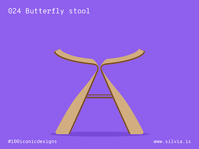 024 Butterfly Stool 100iconicdesigns design flat illustration industrialdesign japanese product productdesign vitra yanagi