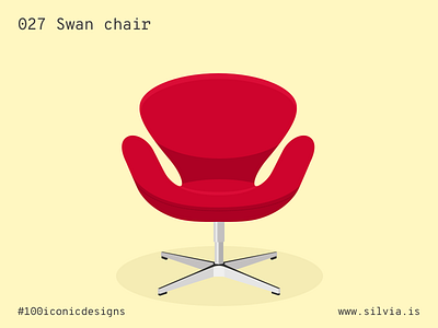 027 Swan Chair 100iconicdesigns chair danish design flat fritzhansen illustration industrialdesign jacobsen product productdesign swan