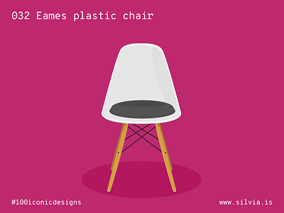 032 Eames Plastic Chair 100iconicdesigns chair design eames flat illustration industrialdesign product productdesign vitra