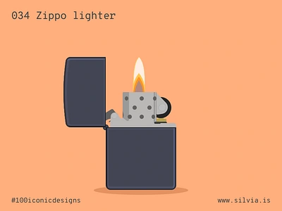 034 Zippo Lighter 100iconicdesigns design flat illustration industrialdesign lighter product productdesign zippo