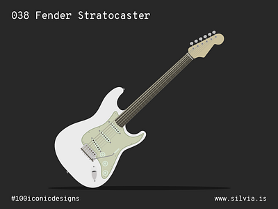 038 Fender Stratocaster 100iconicdesigns design fender flat guitar illustration industrialdesign music product productdesign stratocaster