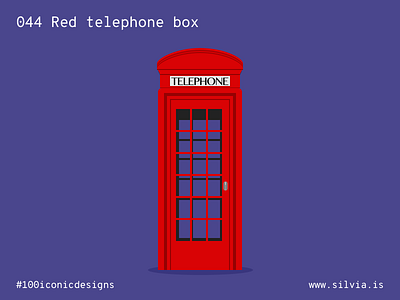 044 Red Telephone Box 100iconicdesigns british design flat illustration industrialdesign product productdesign red telephone