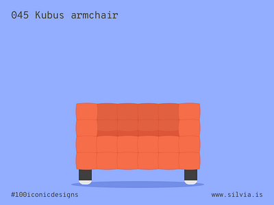 045 Kubus Armchair 100iconicdesigns armchair design flat hoffmann illustration industrialdesign kubus product productdesign