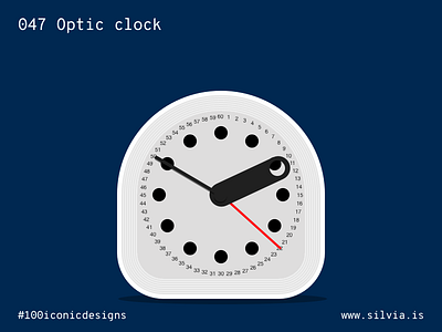 047 Optic Clock 100iconicdesigns alessi clock colombo design flat illustration industrialdesign italiansdoitbetter product productdesign