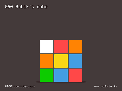 050 Rubik's Cube 100iconicdesigns design flat illustration industrialdesign product productdesign puzzle ribukscube rubik