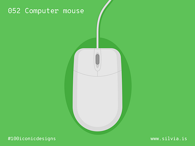 052 Computer Mouse 100iconicdesigns computer design engelbart flat illustration industrialdesign mouse product productdesign