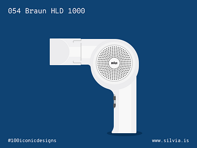 054 Braun HLD 1000 100iconicdesigns braun design flat greubel hairdryer illustration industrialdesign product productdesign