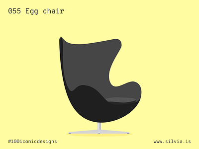 055 Egg Chair 100iconicdesigns design eggchair flat fritzhansen illustration industrialdesign jacobsen product productdesign