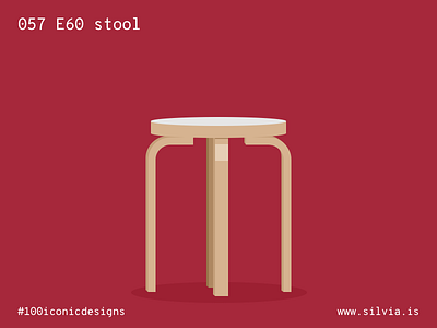 057 E60 Stool 100iconicdesigns aalto artek design flat illustration industrialdesign product productdesign stool