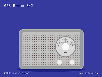 058 Braun Sk2 100iconicdesigns braun design flat illustration industrialdesign product productdesign radio sk2