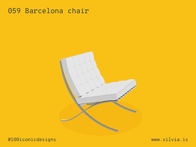 059 Barcelona Chair 100iconicdesigns barcelona bauhaus chair design flat illustration industrialdesign product productdesign reich vanderrohe