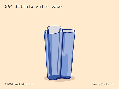 064 Iittala Aalto Vase 100iconicdesigns aalto design finnish flat iittala illustration industrialdesign organic product productdesign vase