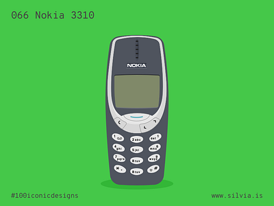 066 Nokia 3310 100iconicdesigns 3310 design finnish flat illustration industrialdesign mobile nokia product productdesign telephone