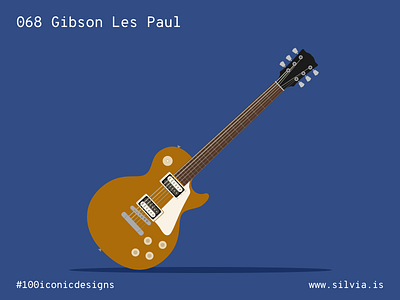 068 Gibson Les Paul 100iconicdesigns flat gibson guitar illustration industrialdesign lespaul product productdesign
