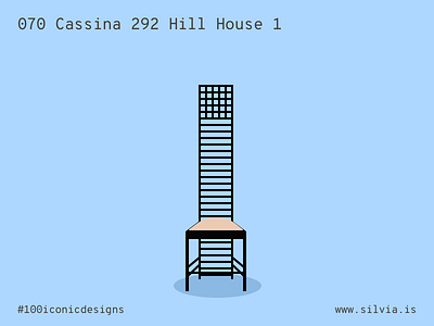 070 Cassina 292 Hill House 1 100iconicdesigns cassina chair flat hillhouse illustration industrialdesign mackinstosh product productdesign
