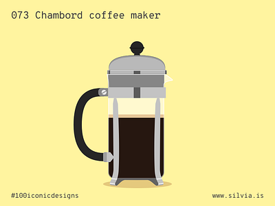 073 Chambord Coffee Maker 100iconicdesigns bodum coffee flat french frenchpress illustration industrialdesign product productdesign