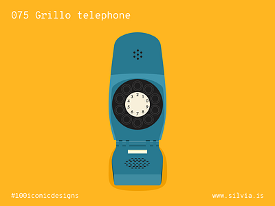 075 Grillo Telephone 100iconicdesigns flat grillo illustration industrialdesign product productdesign sapper siemens telephone zanuso