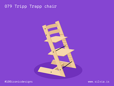 079 Tripp Trapp Chair 100iconicdesigns chair flat illustration industrialdesign norway ospvik product productdesign stokke tripptrapp