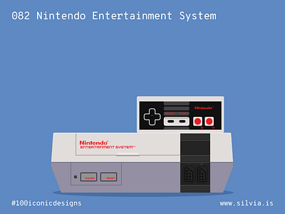 082 Nintendo Entertainment System 100iconicdesigns console flat game illustration industrialdesign nes nintendo product productdesign