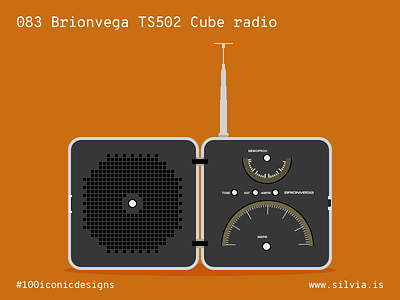 083 Brionvega Ts502 Cube radio 100iconicdesigns brionvega flat illustration industrialdesign product productdesign radio sapper zanuso