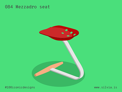 084 Mezzadro Seat 100iconicdesigns castiglioni flat illustration industrialdesign italiansdoitbetter mezzadro product productdesign seat zanotta