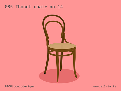 085 Thonet Chair No.14 100iconicdesigns chair flat illustration industrialdesign no14 product productdesign seat thonet