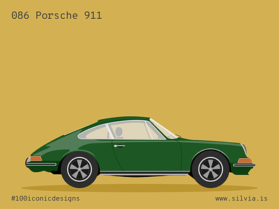 086 Porsche 911 100iconicdesigns car flat illustration industrialdesign porsche product productdesign