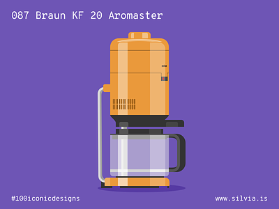 087 Braun KF 20 Aromaster 100iconicdesigns braun brew coffee dieterrams flat illustration industrialdesign product productdesign seiffert