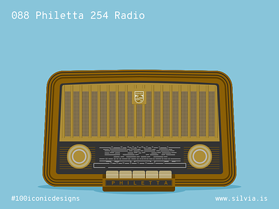 088 Philetta 254 Radio 100iconicdesigns flat illustration industrialdesign philetta philips product productdesign radio