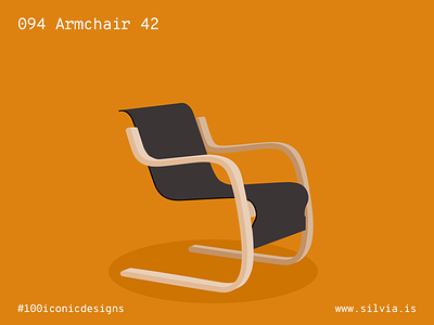 094 Armchair 42 100iconicdesigns aalto artek chair flat illustration industrialdesign product productdesign