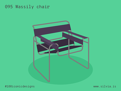 095 Wassily Chair 100iconicdesigns bauhaus breuer chair flat illustration industrialdesign product productdesign wassily