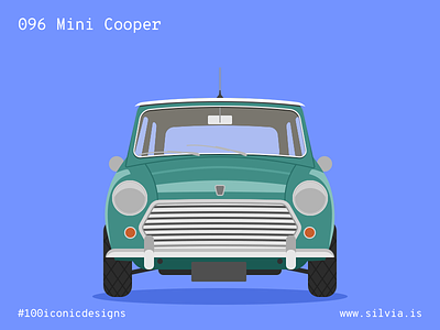 096 Mini Cooper 100iconicdesigns bmc british car flat illustration industrialdesign issigonis mini minicooper product productdesign