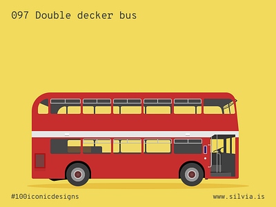 097 Double Decker Bus 100iconicdesigns british bus doubledecker flat illustration industrialdesign product productdesign