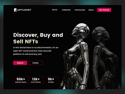 NFT Landing page UI design page (Responsive)