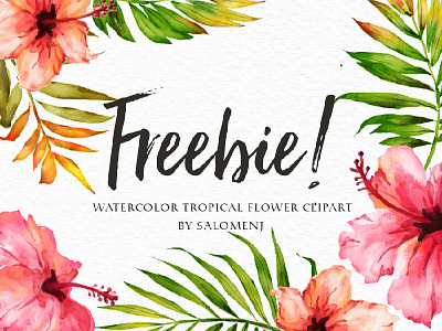 Freebie-Watercolor Tropical Flower flower free freebie tropical watercolor