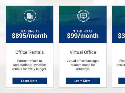 Pricing Table for Law Firm Suites