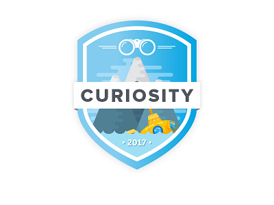 The Curiosity Badge badge curiosity icon illustration prompt002