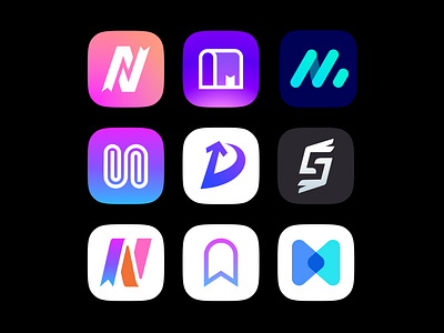 Logo Collection letter app design icon illustration letter logo logothe m n player read s vector video 标志