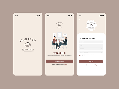 Daily UI #001 - Bean Brew Sign Up Page app daily ui challenge dailyui design figmadesign ui