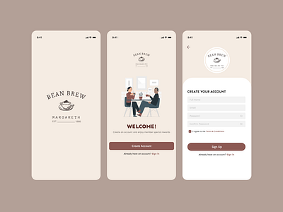 Daily UI #001 - Bean Brew Sign Up Page