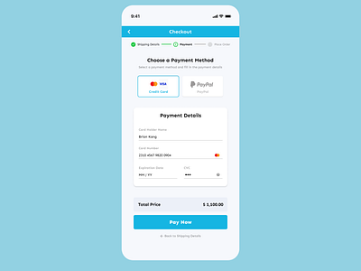 Daily UI #002 - Credit Card Checkout