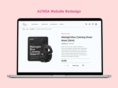 Daily UI #012 - E-Commerce Shop (Single Item) althea beauty product beauty website daily ui 012 daily ui challenge dailyui e commerce figmadesign redesign ui website website redesign