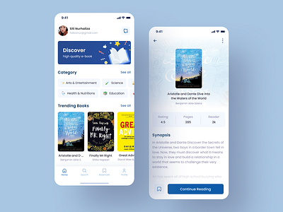 E-book Reader app book app book reader app clean design ebook ebook mobile app figma reader reading app ui ux