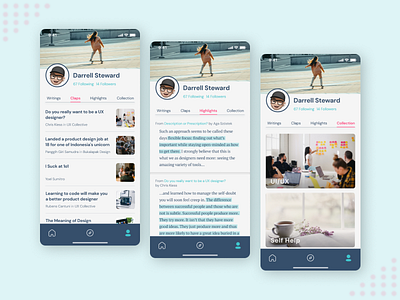 User Profile Article Apps app article dailyui design magazine profile ui user profile