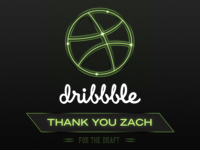 Dribble Thank You design draft glow lights texture