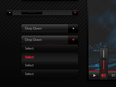 UI free resource V1.2 app black button dark ui design scroll bar texture ui user interface video player