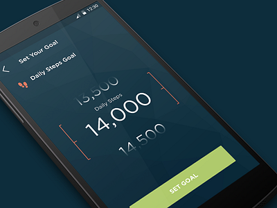 Daily Steps Goals android app application counter daily goal interface typography set steps ui ux
