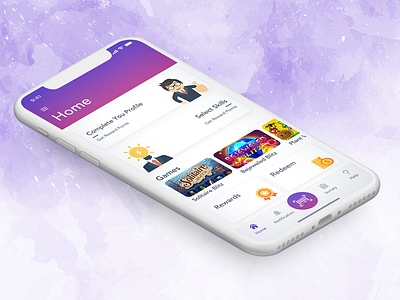 Home Screen Concept application card concept interface layout minimal quiz scanner search skills ui ux