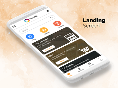 App Landing Screen Ui Concept accounts android app cards claim concept income kyc landing return tax update