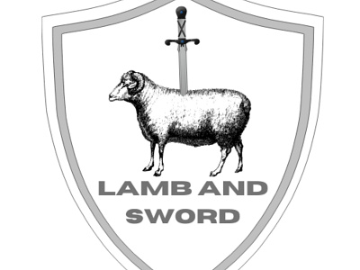 Lamb and Sword animal biblical black black white cool design grey lamb logo logodesign logotype sword